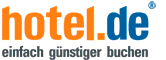 Logo: hotel.de, einfach günstig buchen